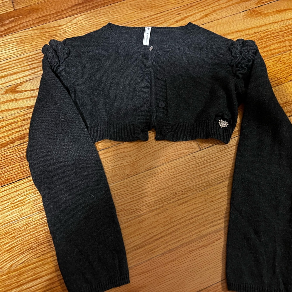 Dark gray, adorable, shrug sweater by Mayoral- size 6